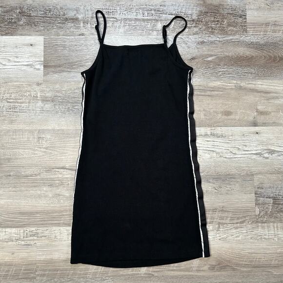 Superdry Ribbed Black Tank Dress Bodycon Racer Stripe Y2K Size 10 - Picture 4 of 8